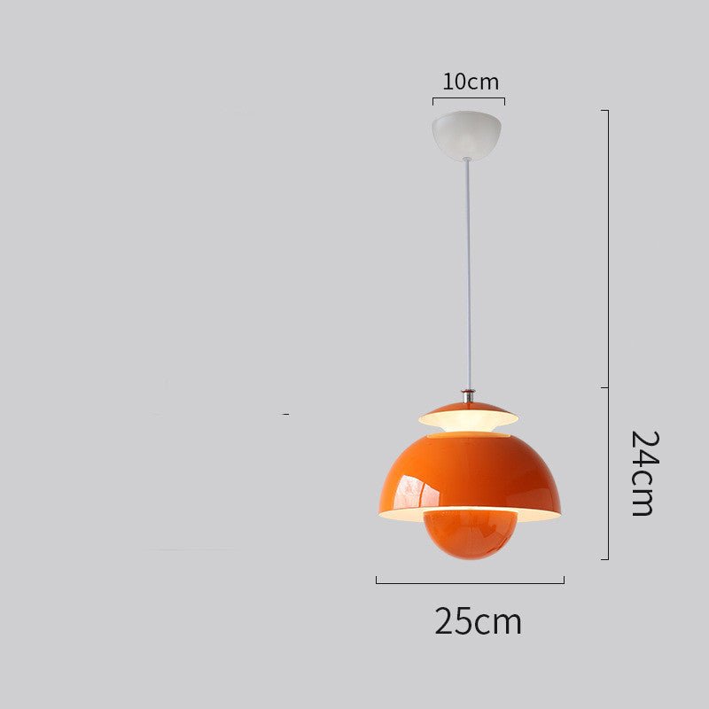 Modern Iron Pendant Lamp with Adjustable Shade orange 
