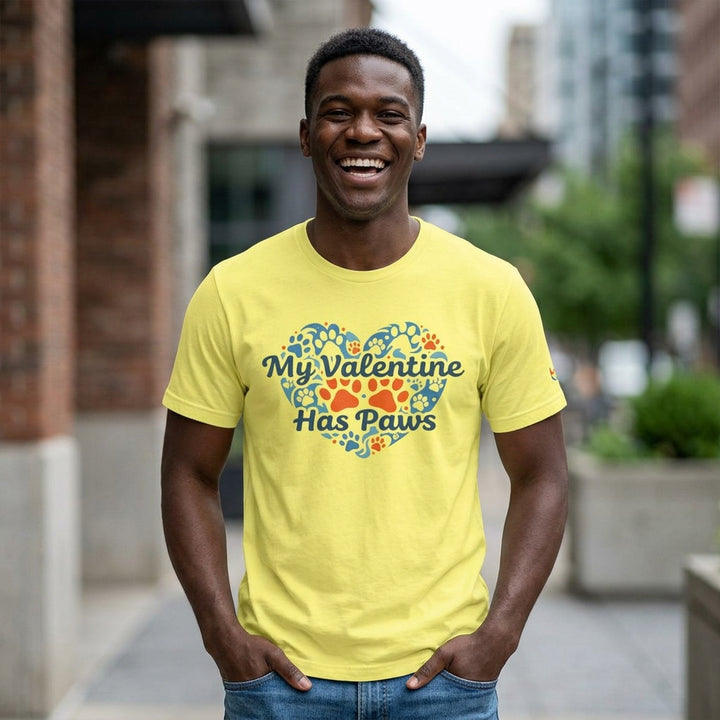 BrillasTU My Valentine Has Paws Shirt Dog Lover Cotton Blend