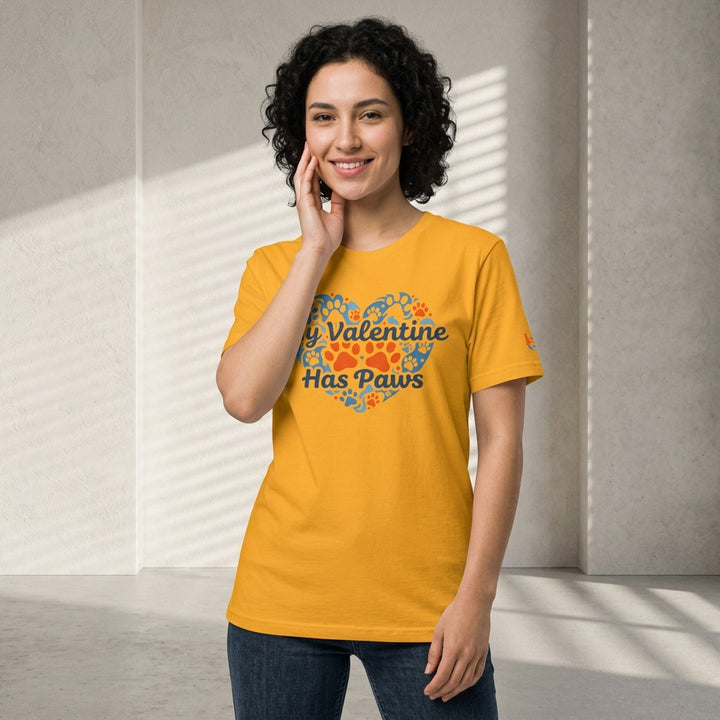 BrillasTU My Valentine Has Paws Shirt Dog Lover Cotton Blend