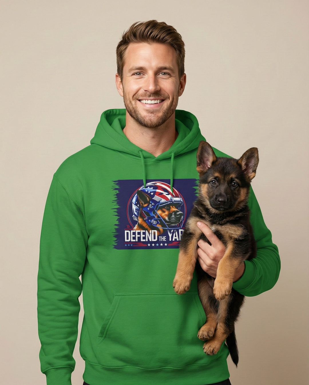 Patriotic Dog Hooded Sweatshirt, Cozy Unisex Blend, Pet Lover Gift, Casual Wear