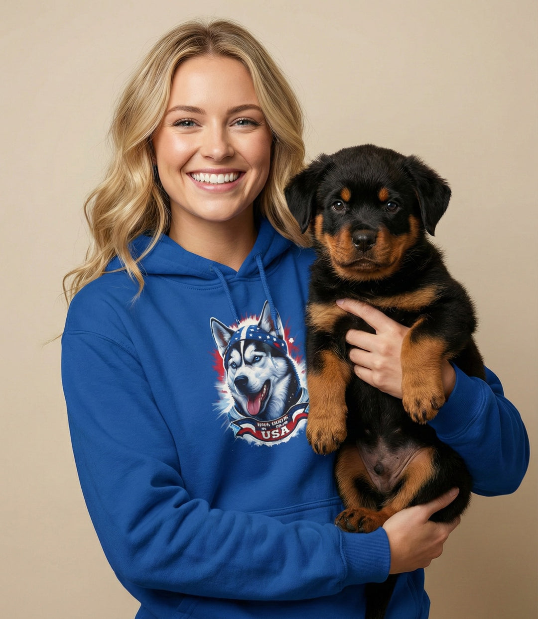 Sudadera con capucha patriótica de husky - Sudadera con bandera estadounidense para amantes de los perros de brillasTU