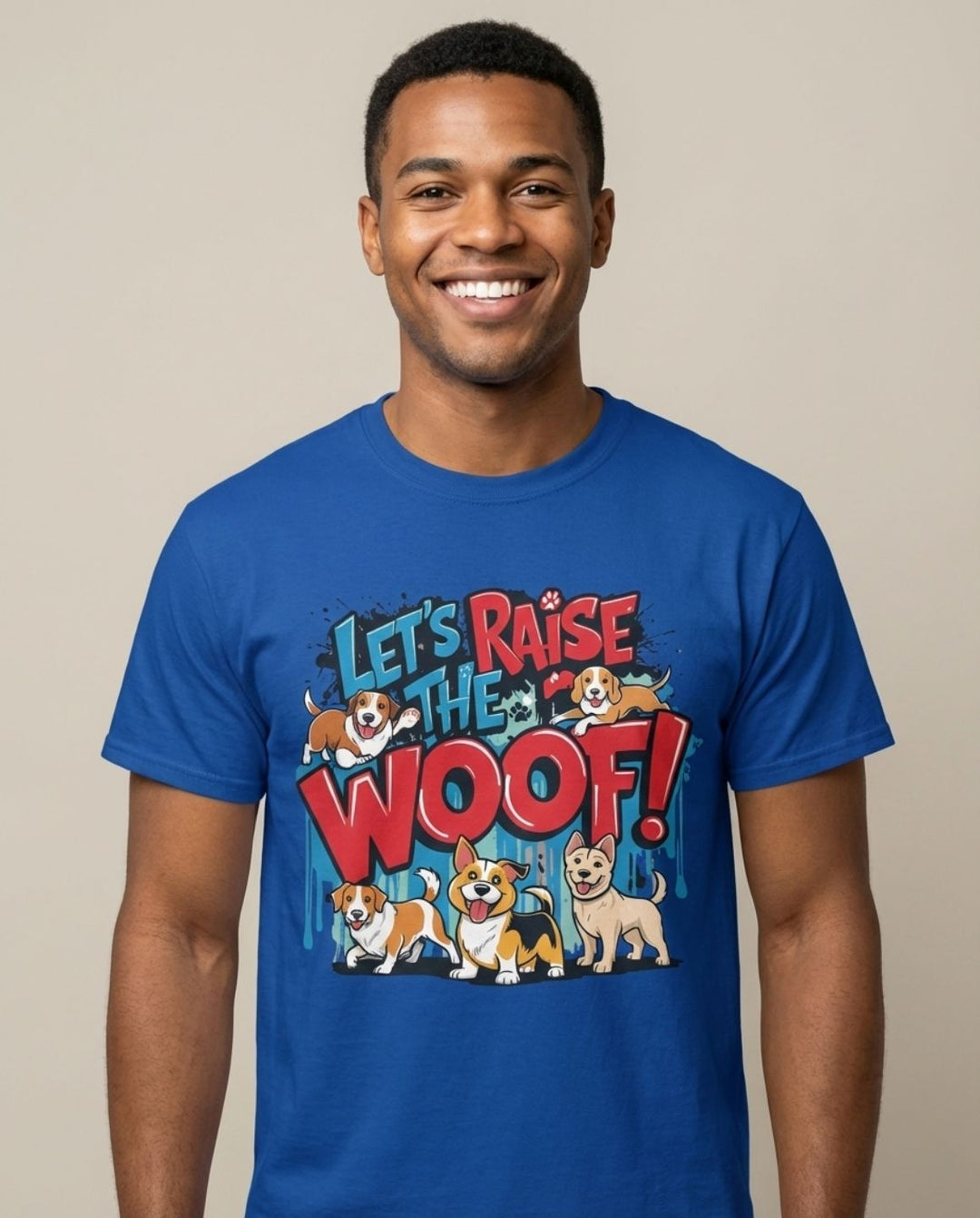Let’s Raise the Woof! Dog Graphic T-Shirt - brillasTU #