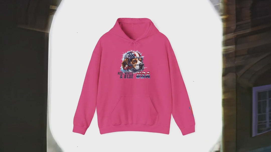All-American Beagle Patriot Hoodie - Red, White & Blue Dog Lover Sweatshirt