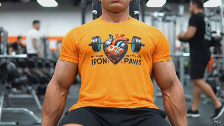 Iron & Paws Heartbeat T-Shirt, Gym Shirt, Pet Lover Gift, Fitness Apparel, Dog Owner Tee, Motivational Workout Wear