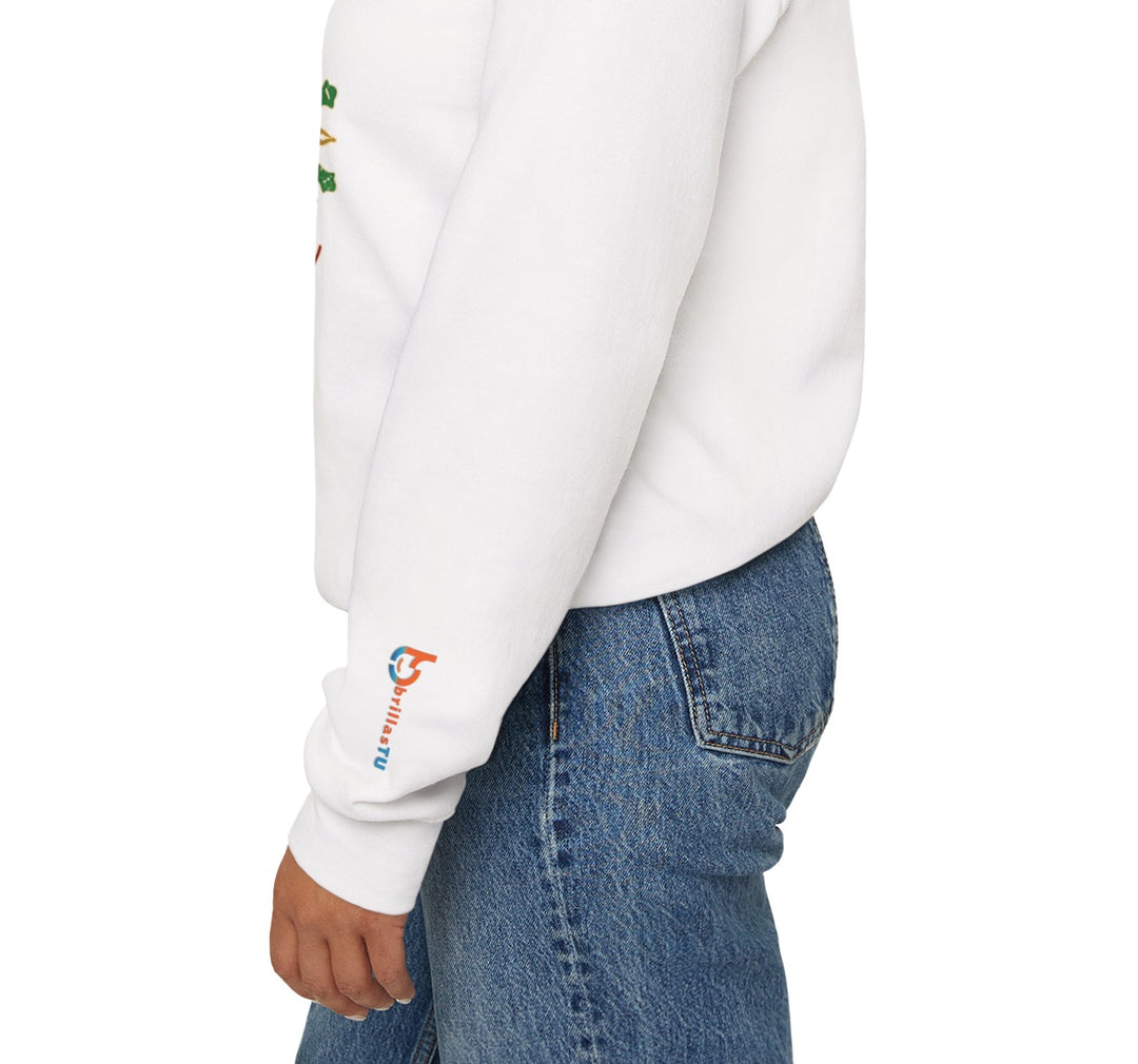 Peace, Love & Pawprints Crewneck Sweatshirt — Floral Wreath Peace Sign - brillasTU #