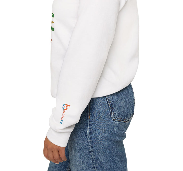 Peace, Love & Pawprints Crewneck Sweatshirt — Floral Wreath Peace Sign - brillasTU #